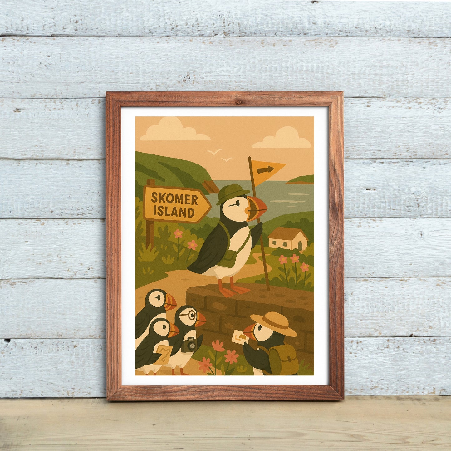 Puffin Tour on Skomer Print