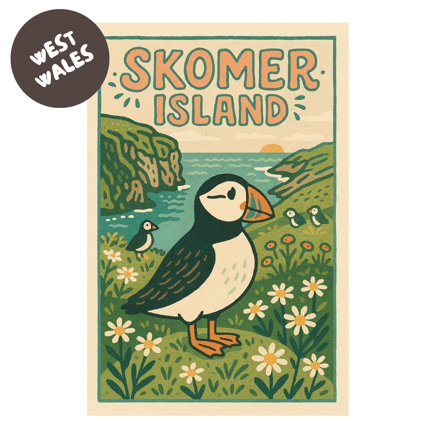 Skomer Island Print