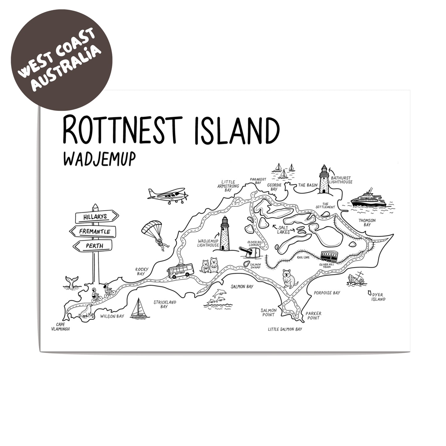 Rottnest Island Map Print