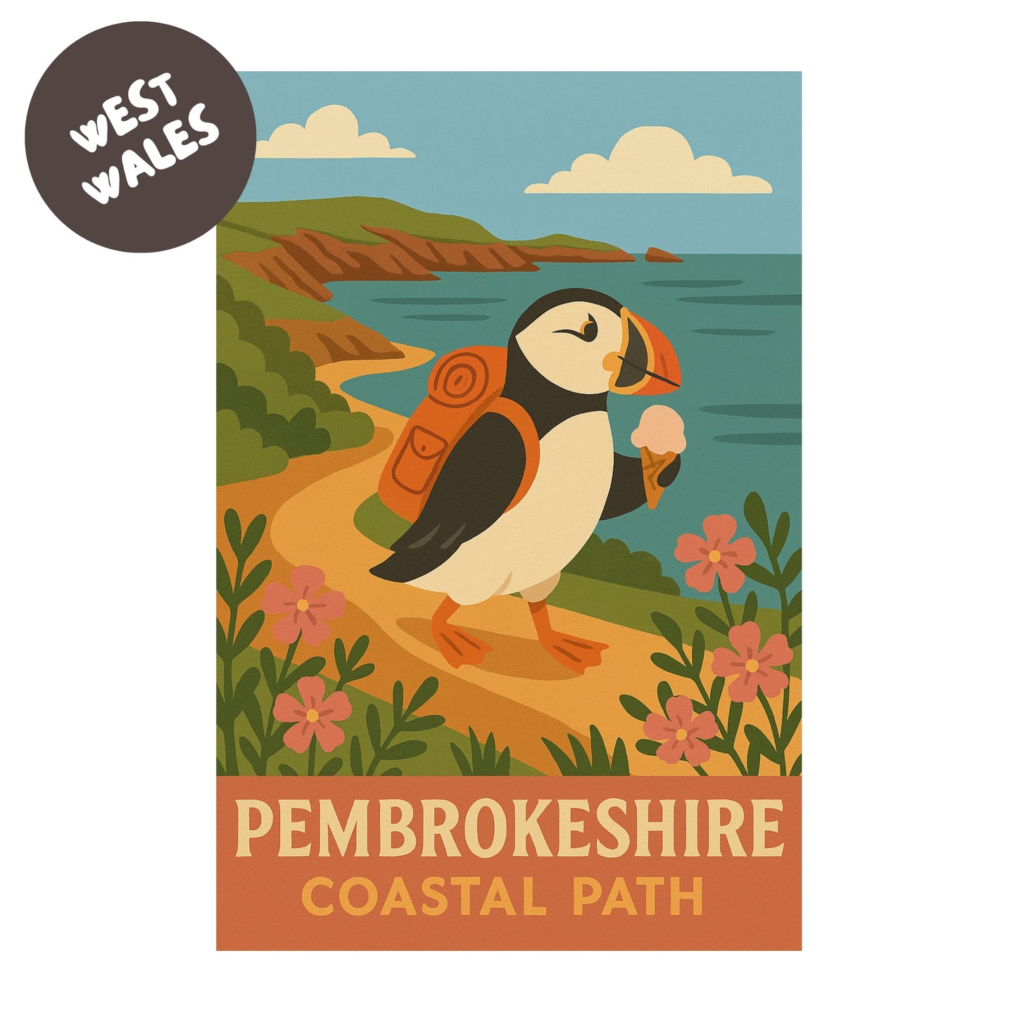 Pembrokeshire Puffin Print