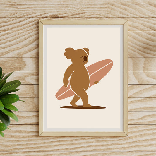 Surfing Koala Print