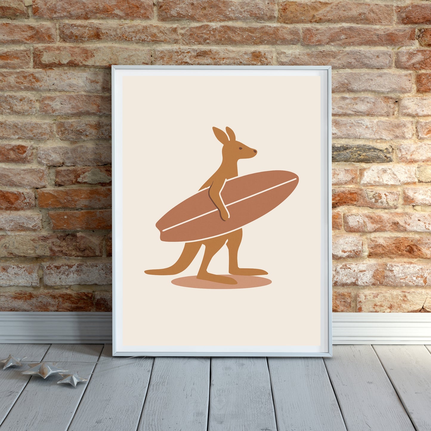Surfing Kangaroo Print